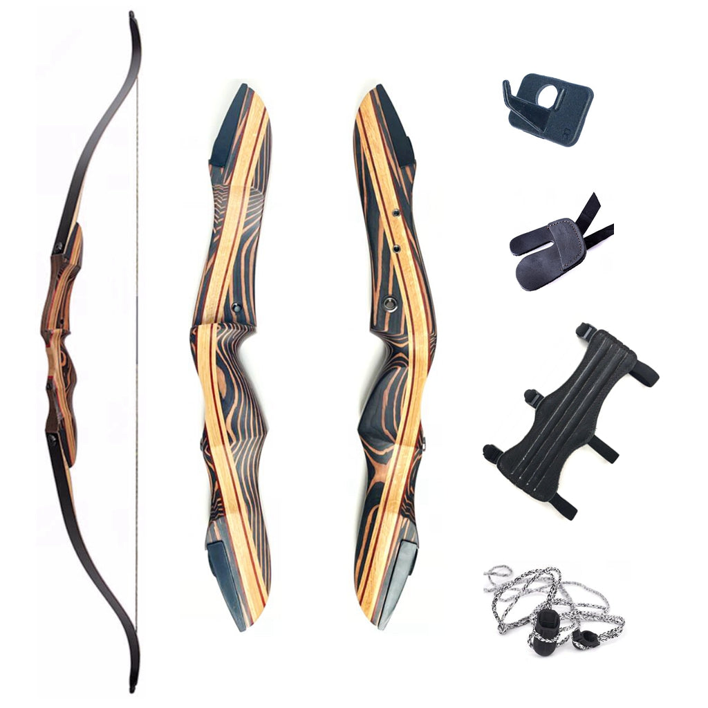 62 Wooden Recurve Bow Take-Down Recurve Bow 25Lbs-60Lbs