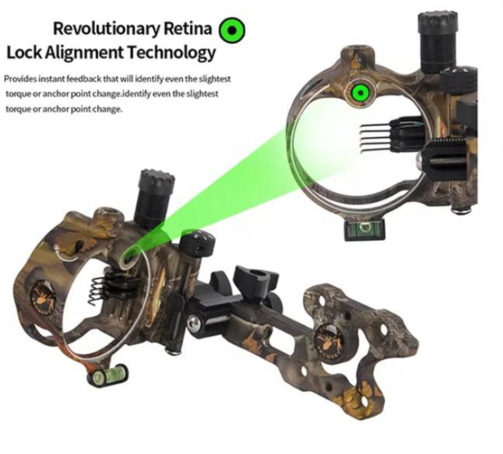 ARCHQUICK Micro Adjustable Bow Sight 5 pin Retina Lock alignment Tech S/L BAR