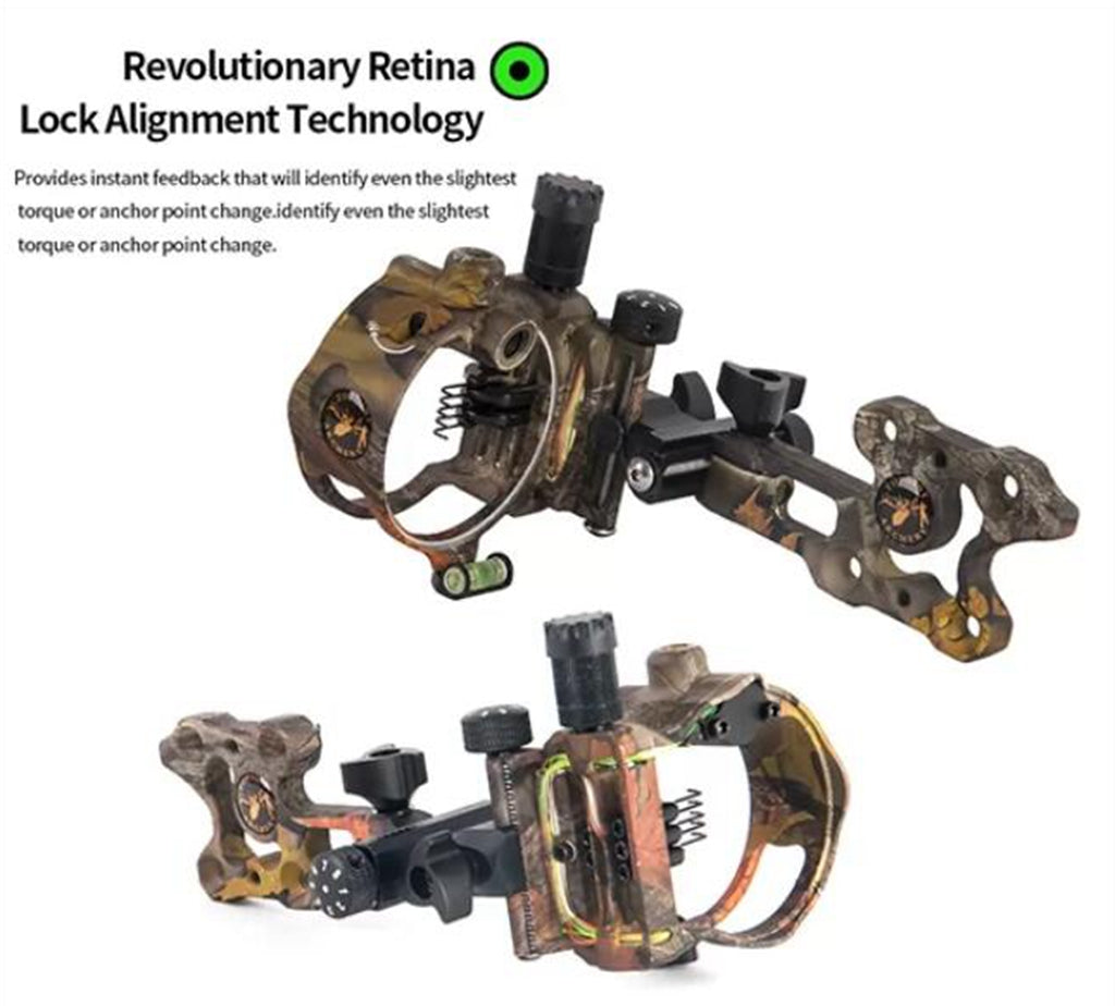 ARCHQUICK Micro Adjustable Bow Sight 5 pin Retina Lock alignment Tech S/L BAR