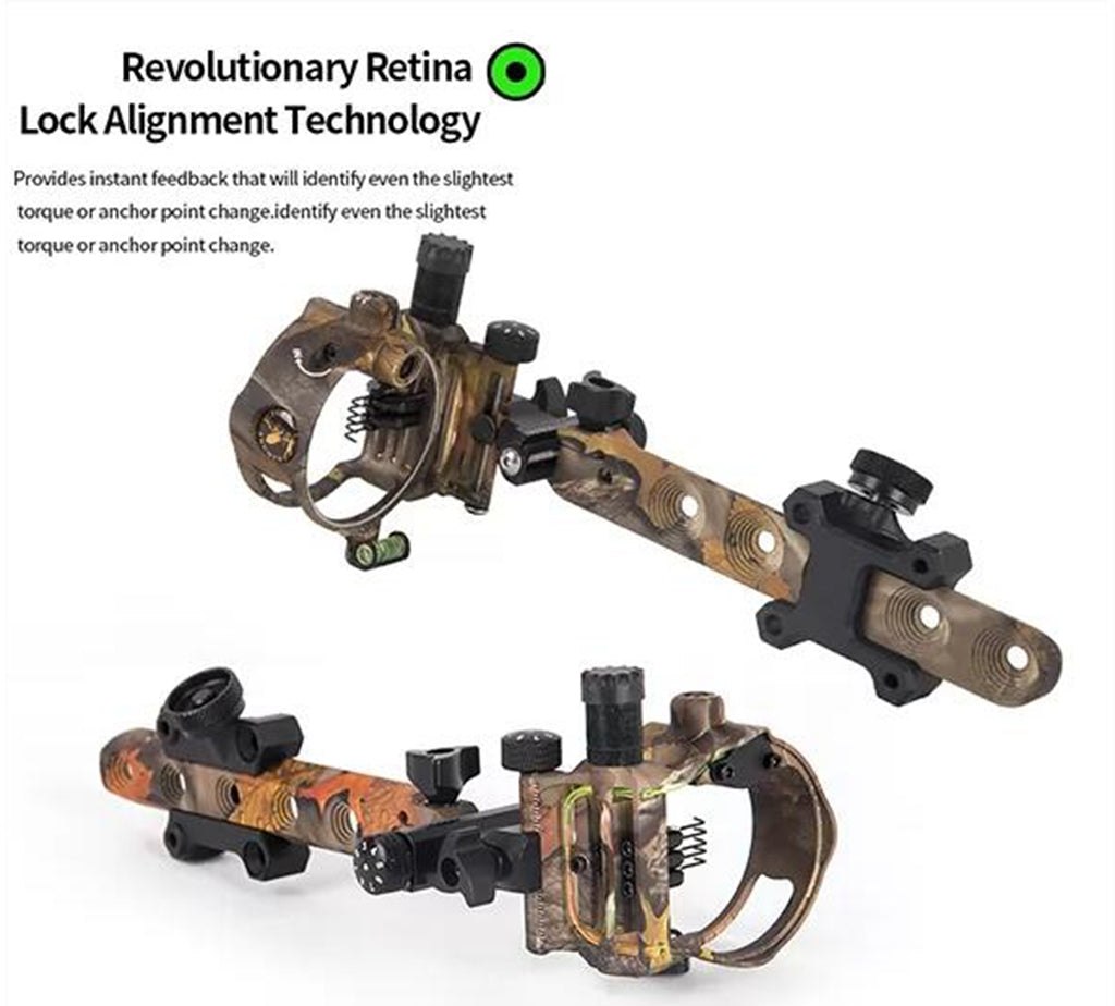 ARCHQUICK Micro Adjustable Bow Sight 5 pin Retina Lock alignment Tech S/L BAR