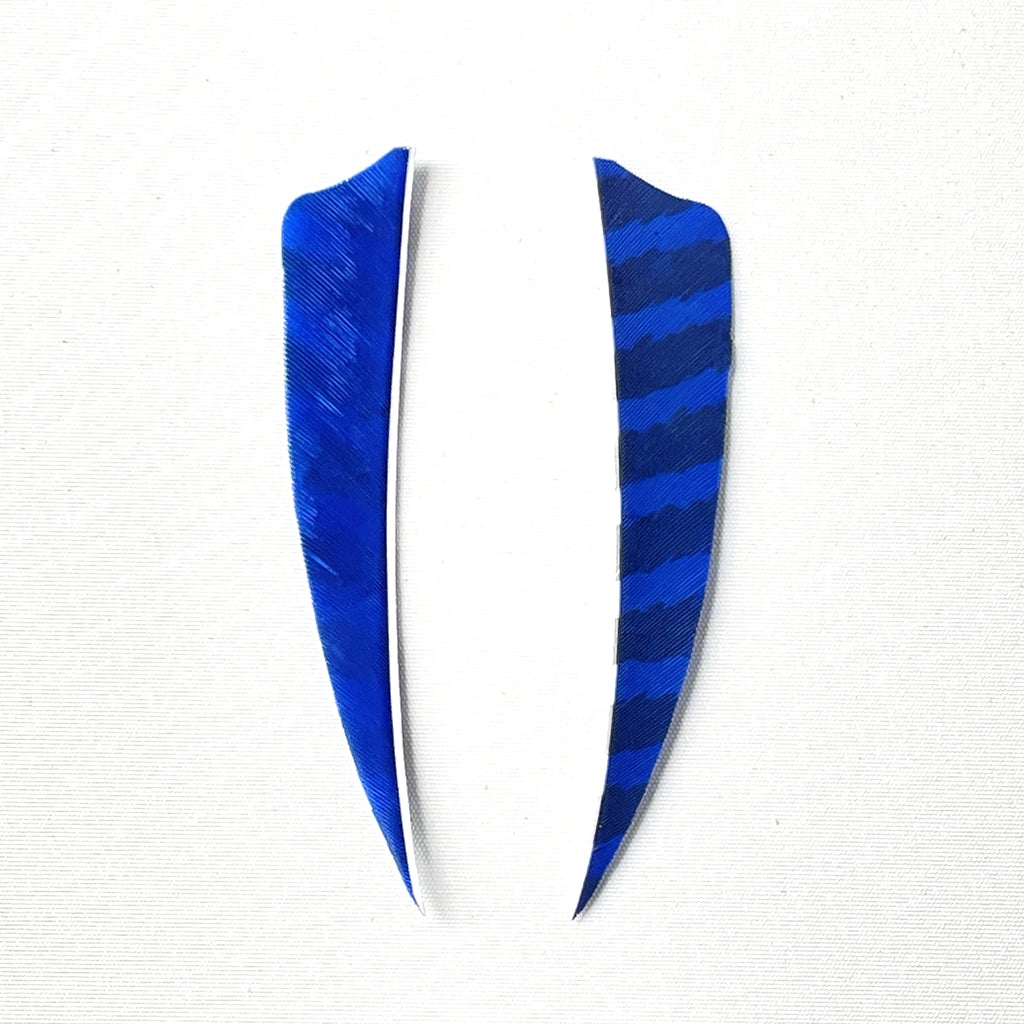 ARCHQUICK 4" Shield Barred RW Feather 12pack 7 Colours Fletching Vanes