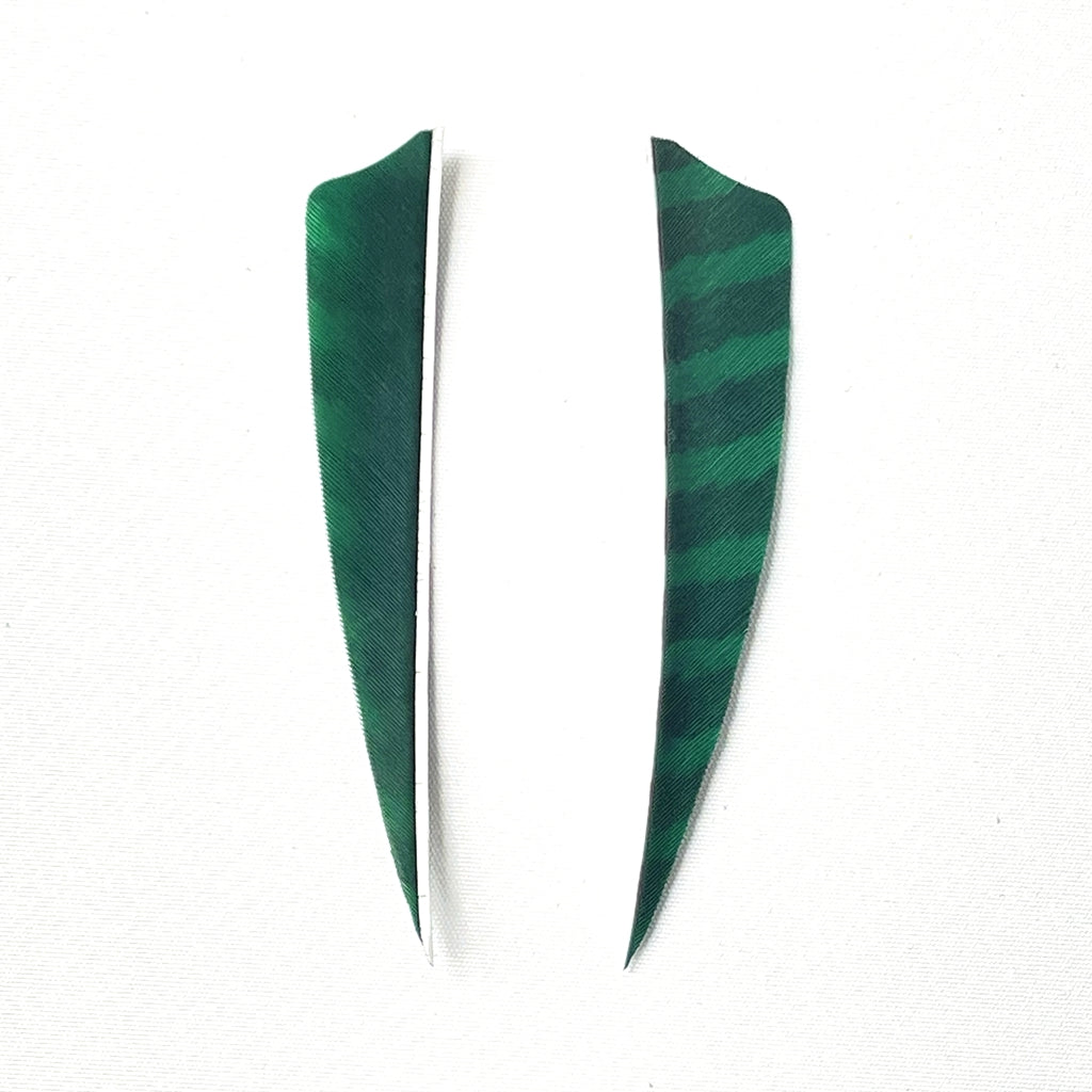 ARCHQUICK 4" Shield Barred RW Feather 12pack 7 Colours Fletching Vanes