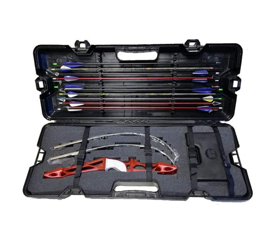 New Recurve Bow Hard Case Archery Hunting Bow Storage 20 Arrows Holder Black