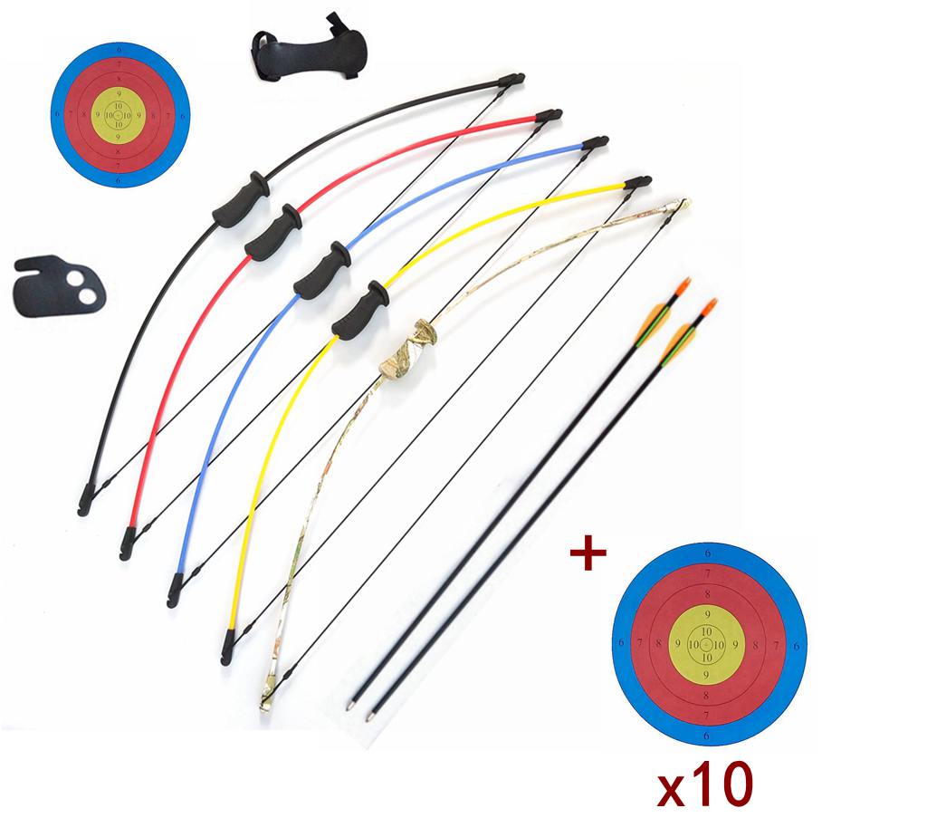 JunXing Archery Kids Bow 36" 10 LBS JUNIOR Long Bow & Arrow Recurve Archery Target Youth