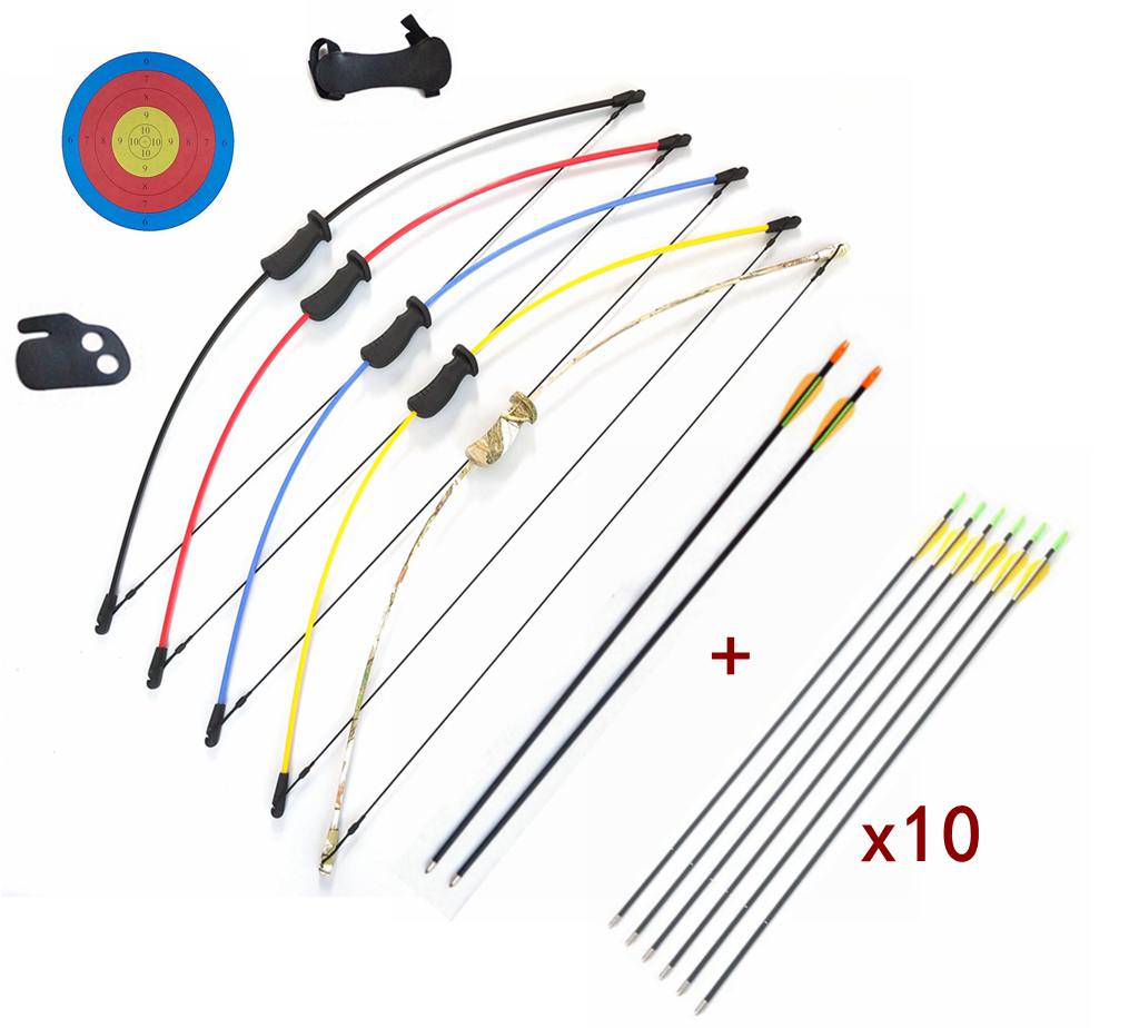 JunXing Archery Kids Bow 36" 10 LBS JUNIOR Long Bow & Arrow Recurve Archery Target Youth