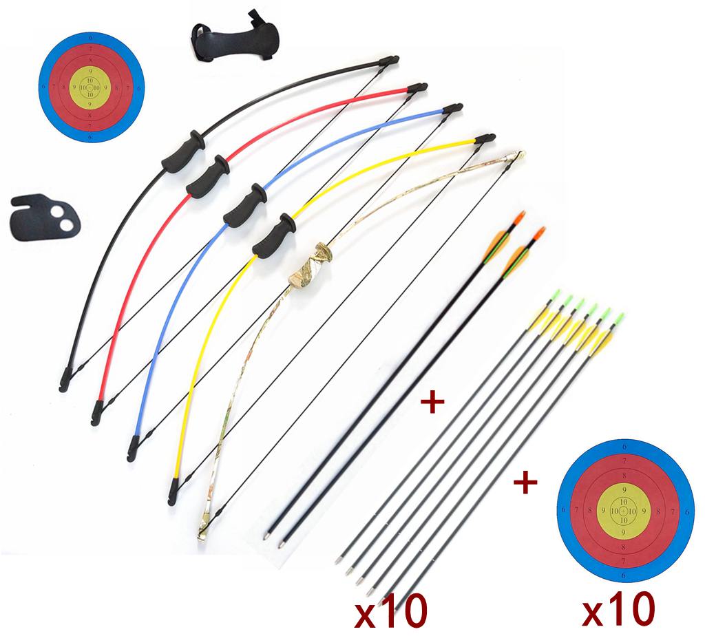 JunXing Archery Kids Bow 36" 10 LBS JUNIOR Long Bow & Arrow Recurve Archery Target Youth