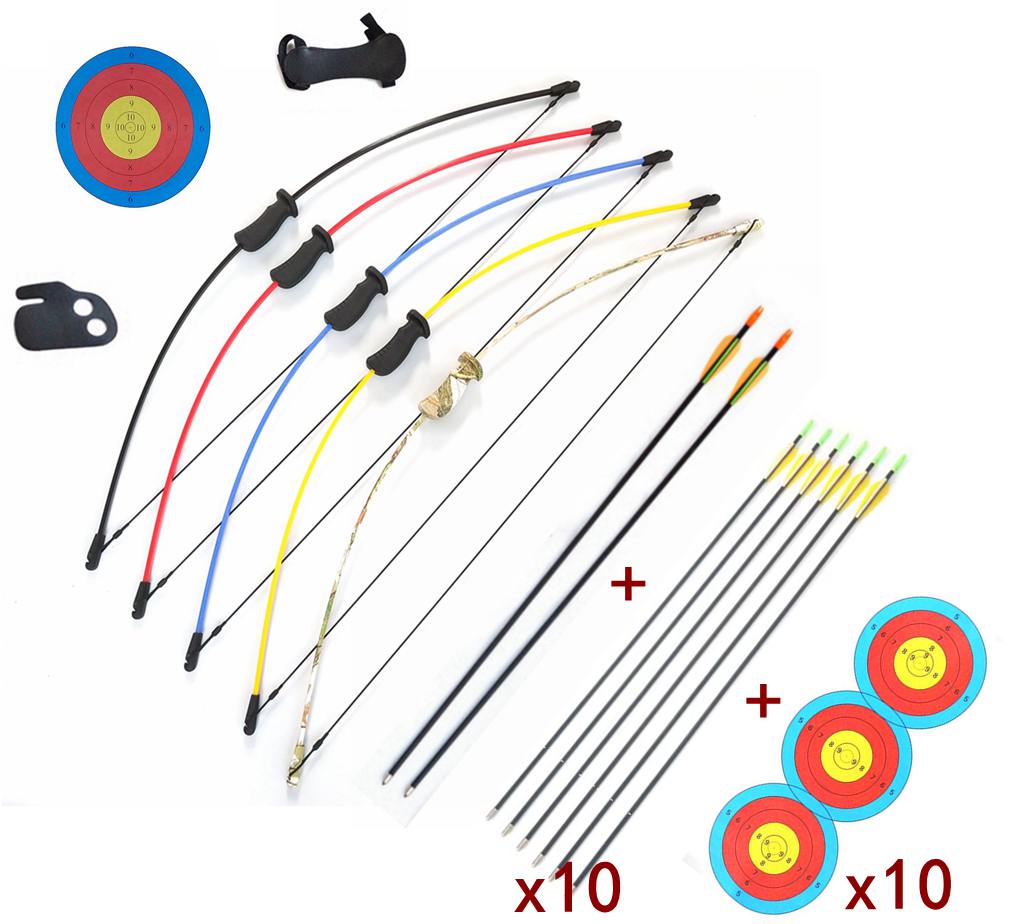 JunXing Archery Kids Bow 36" 10 LBS JUNIOR Long Bow & Arrow Recurve Archery Target Youth