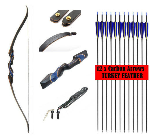 ARCHQUICK Recurve Bow Arrow Kit  D61 Blue Lake 60″ Take Down Recurve Hunting Bow