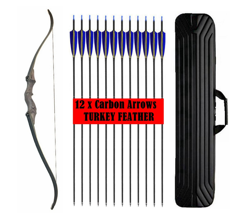 Junxing BHunter 60″ Take Down Recurve Bow – RH/LH  KIT Carbon Feather Arrow