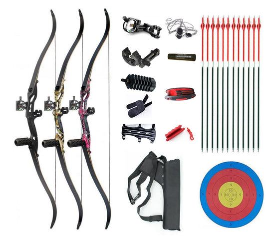 JUNXING Archery F179 Recurve Bow Arrows Set Takedown 56 Inch Target & Hunting