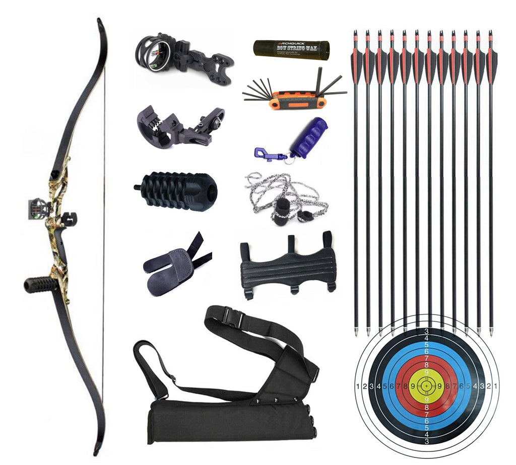 Junxing  Archery F179 Recurve Bow Set 60 Inch Takedown  RH Target & Hunting