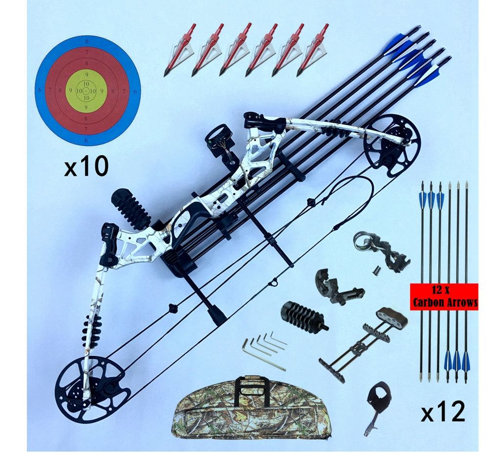 Compound Bow & arrows Pro kit 20-60lbs Archery Bow Hunting Target Shooting