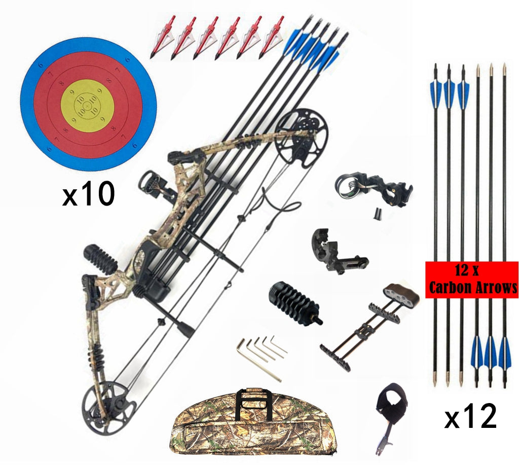 Compound Bow & arrows Pro kit 20-60lbs Archery Bow Hunting Target Shooting