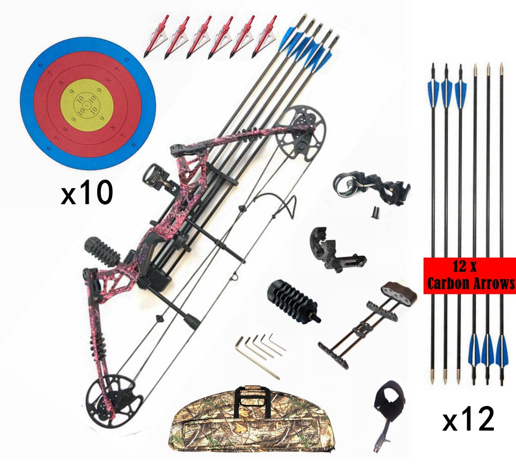 Compound Bow & arrows Pro kit 20-60lbs Archery Bow Hunting Target Shooting