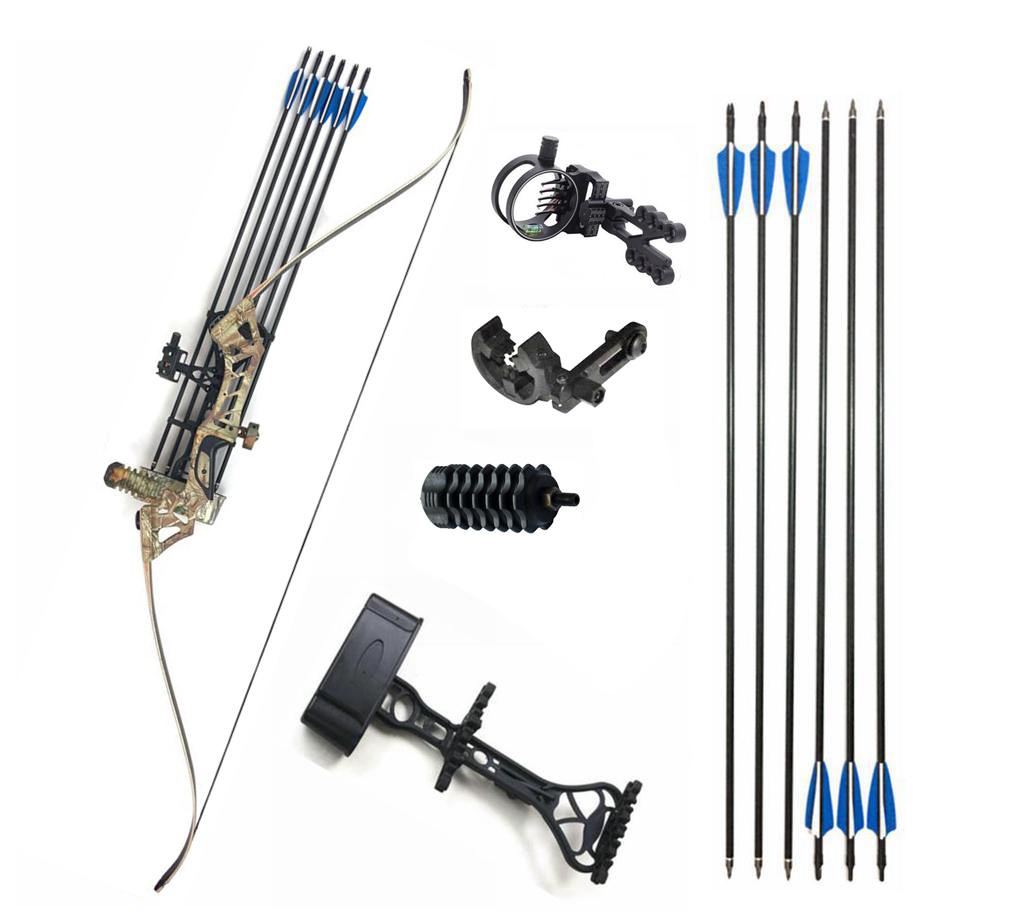 New Recurve Bow Set Q103 Archery Takedown  60 Inch Target Hunting 30-60lbs R/H