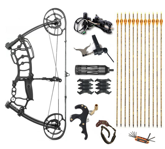 Junxing Compound Bow CNC Riser 340FPS  USA Limbs for Hunting Target 40-65lb