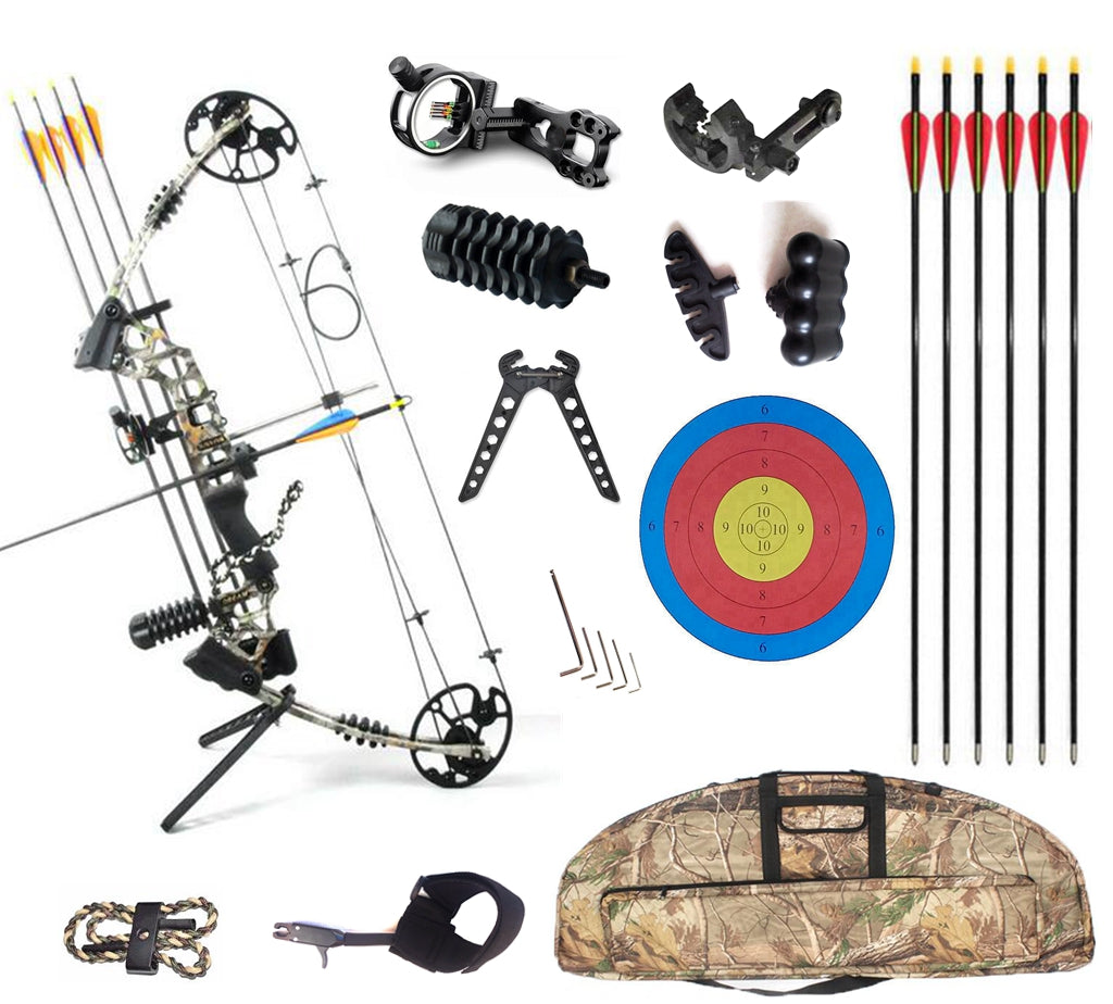 JUNXING M120 20-70LBS Compound Bow & Arrow Kits Archery Hunting and Target RH/LH