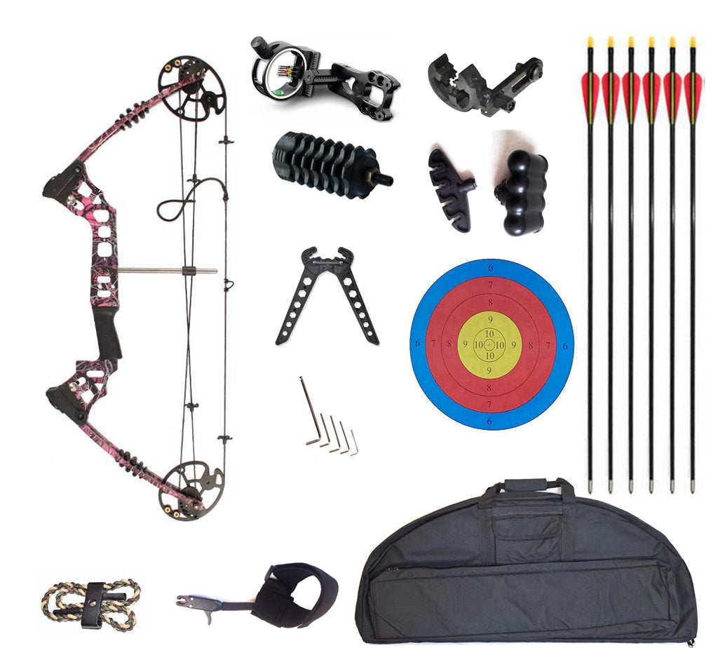 JUNXING M120 20-70LBS Compound Bow & Arrow Kits Archery Hunting and Target RH/LH