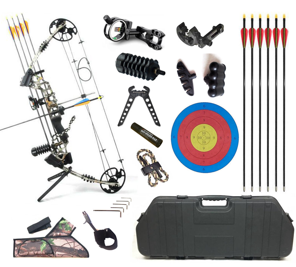 JUNXING M120 20-70LBS Compound Bow & Arrow Kits Archery Hunting and Target RH/LH