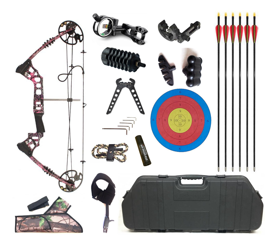 JUNXING M120 20-70LBS Compound Bow & Arrow Kits Archery Hunting and Target RH/LH