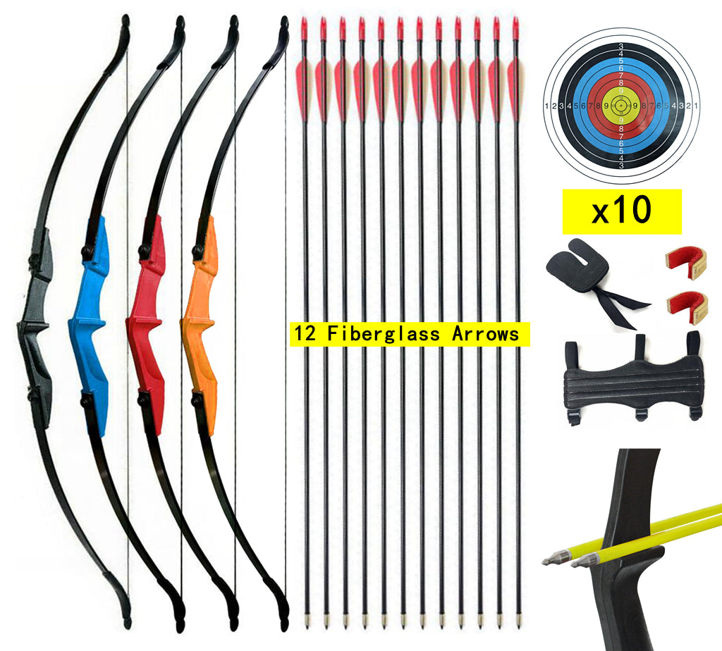 20/30/40lbs 57" Archery Hunting Takedown Recurve Bow RH/LH for Target Practice