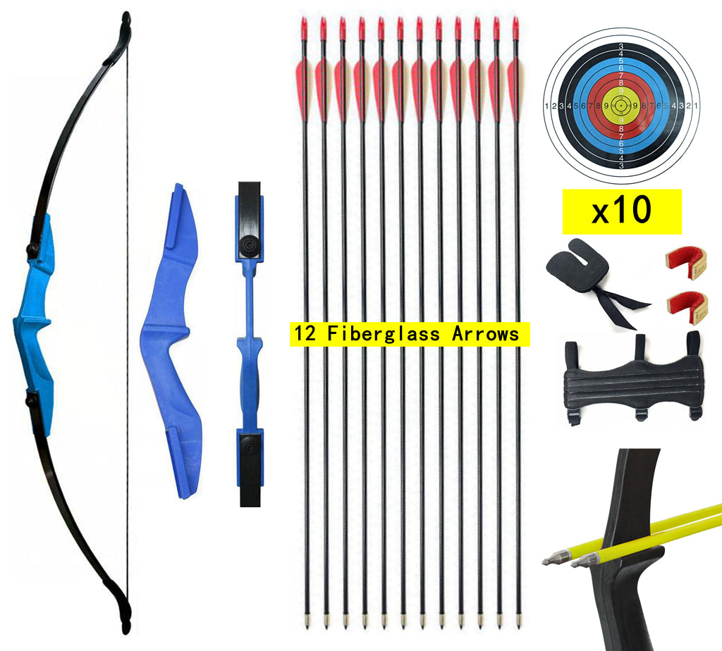 20/30/40lbs 57" Archery Hunting Takedown Recurve Bow RH/LH for Target Practice