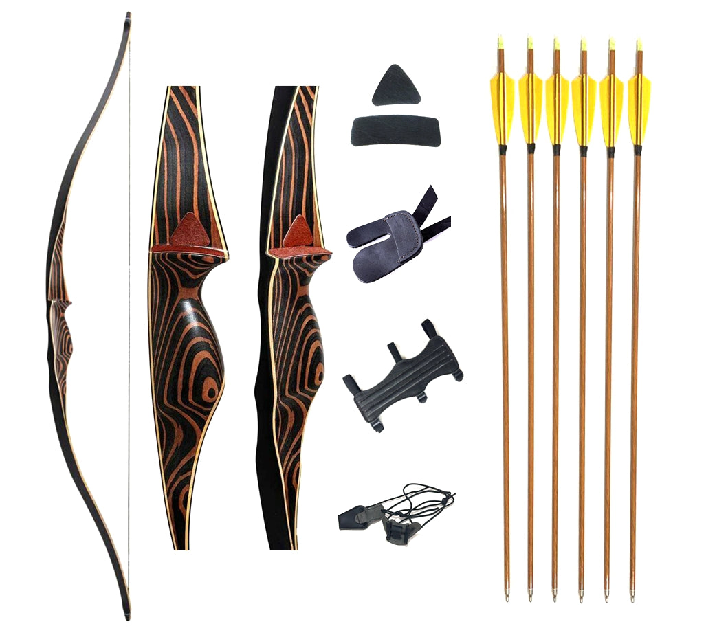 Deerseeker Traditional Hunting Longbow 54"  Long bow RH/LH 30-70lb One piece bow