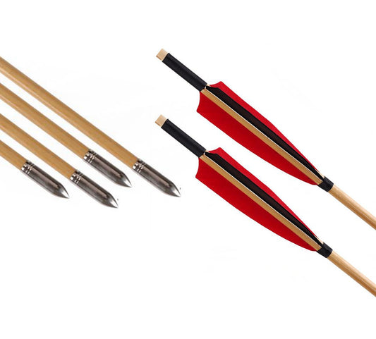 ARCHQUICK 32" Wood Arrows 8.5mm Shaft for Traditional Recurve Bow Hunting Target