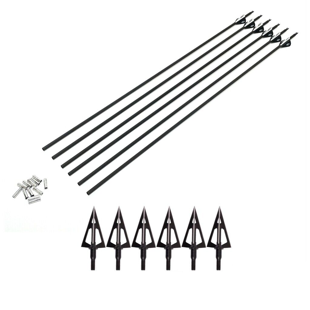 Archery PURE CARBON ARROWS DIY Shafts Spine 340 Broadheads Inserts Package