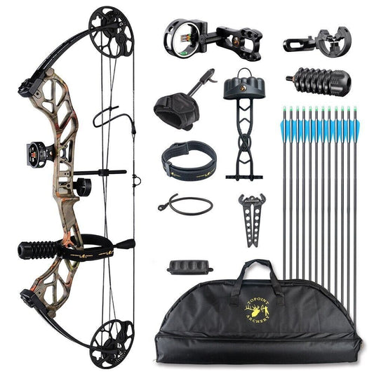 Topoint Starting 31 Bow Kit 19-70lb 19-30" RH HUNTING TARGET ARCHERY