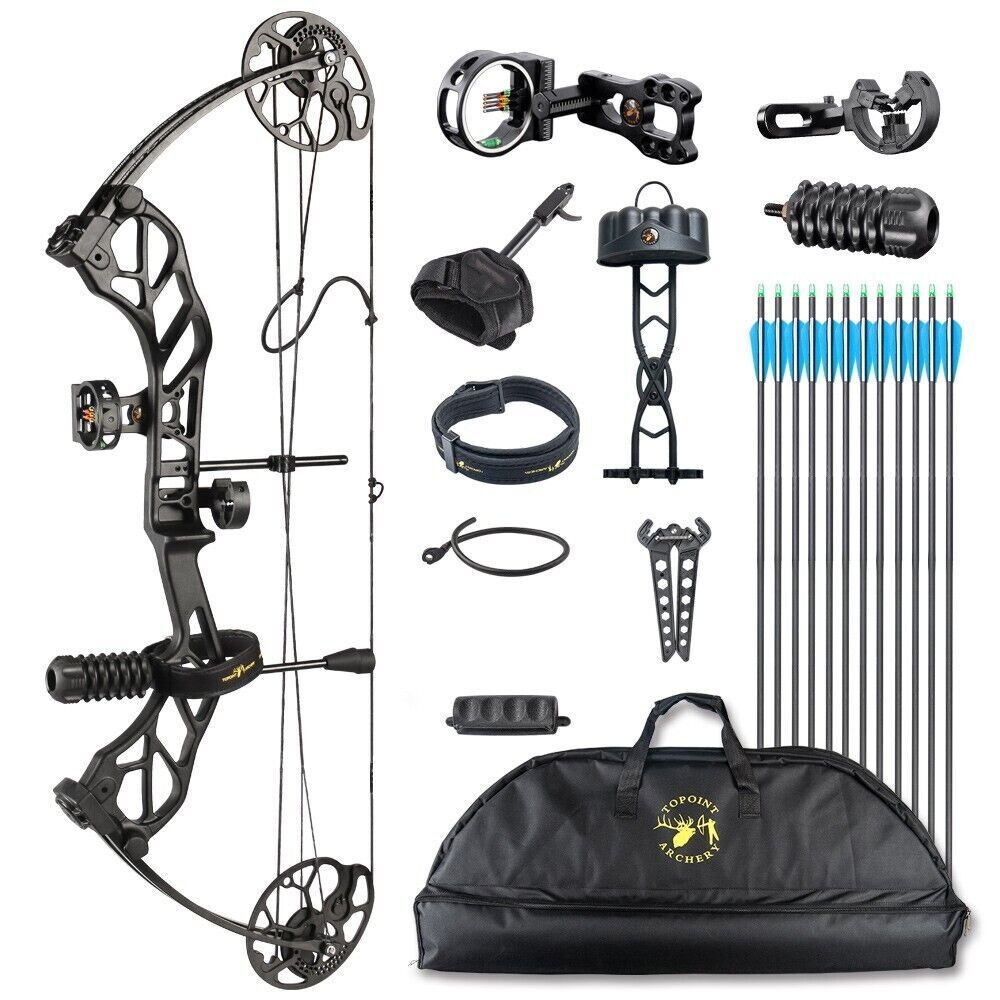 Topoint Starting 31 Bow Kit 19-70lb 19-30" RH HUNTING TARGET ARCHERY