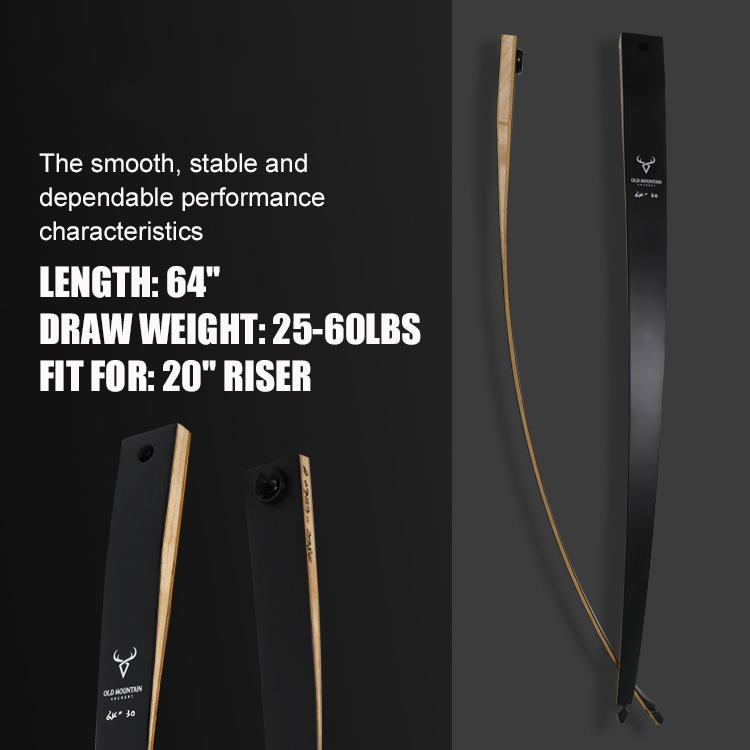 OMA Longbow Limbs Suits for Neos, Ghost, Samick Sage Riser Takedown 25-60Lbs