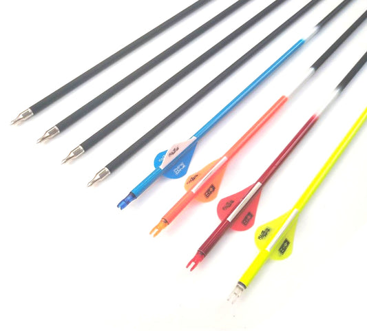 New 12x 31.5" Carbon arrow 2" Fletch Sp500 Compound Recurve bow hunting 4 color