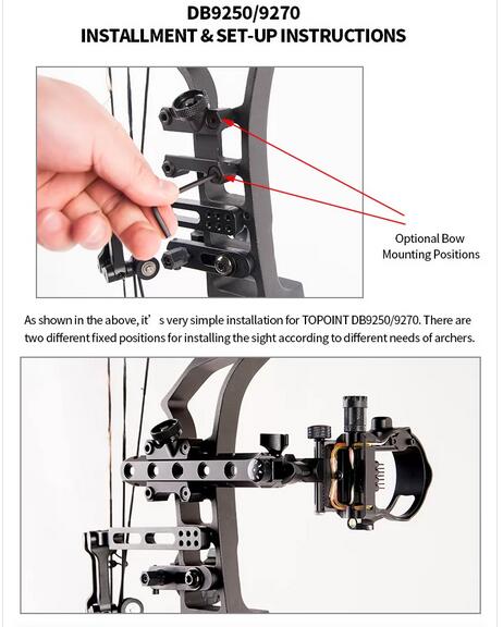 ARCHQUICK Micro Adjustable Bow Sight 5 pin Retina Lock alignment Tech S/L BAR