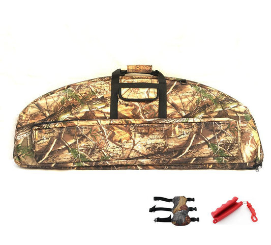 Compound Bow Soft Bag with ARCHERY Arrow Holder Pocket + Arm Guard +Arrow Puller