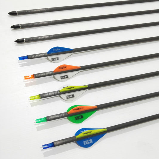 NEW 12 X 31.5" CARBON ARROWS 2" FLETCH Spine 400 COMPOUND OR RECURVE BOW TARGET