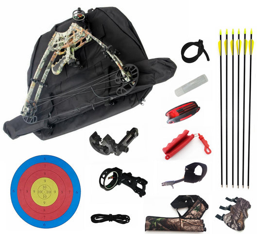 JunXing Triangle Compound Bow Archery Hunting Target Shooting Luxury Package 50lbs