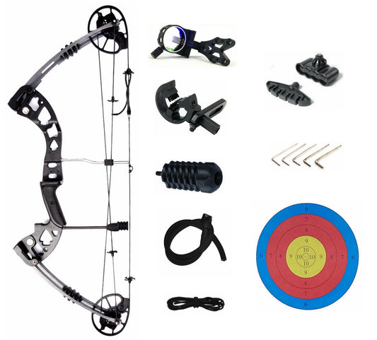 Junxing M1215 30-70lbs Compound Bow KIT Archery Bow HUNTING Package Black Camo