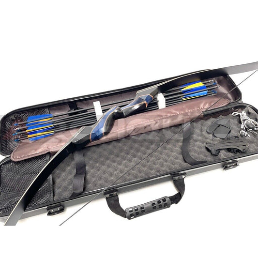 Archery GT Blue D61 Recurve Bow  Hunting Arrows Set Hard Case Package 30-60lb