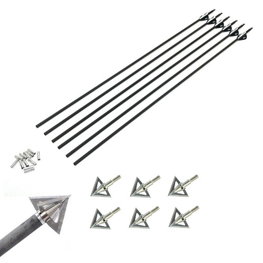 Archery PURE CARBON ARROWS DIY Shafts Spine 340 Broadheads Inserts Package