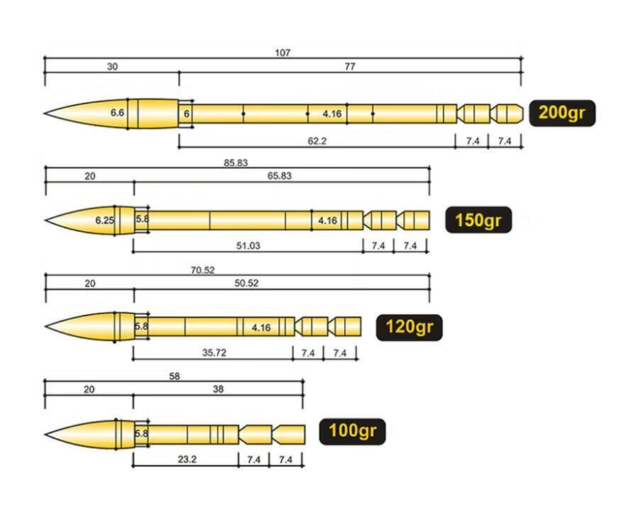 AAP Archery Stainless Steel Target Points 4.2mm 100/120/150/200Grain